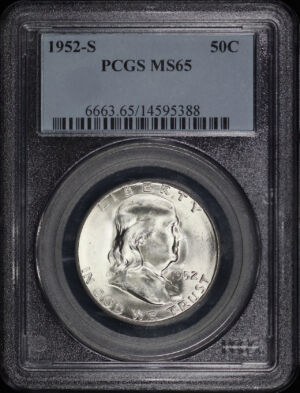 Obverse of this 1952-S Franklin Half Dollar PCGS MS-65