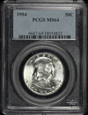 Obverse of this 1954 Franklin Half Dollar PCGS MS-64