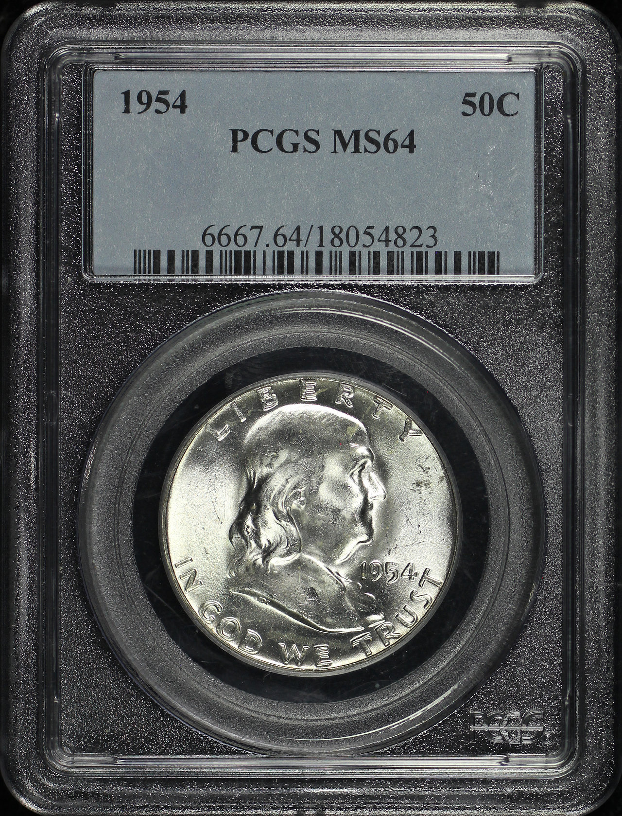 Obverse of this 1954 Franklin Half Dollar PCGS MS-64