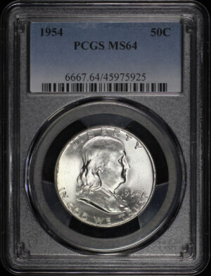 Obverse of this 1954 Franklin Half Dollar PCGS MS-64