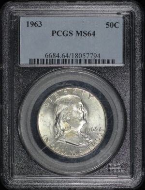 Obverse of this 1963 Franklin Half Dollar PCGS MS-64