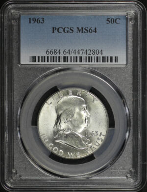Obverse of this 1963 Franklin Half Dollar PCGS MS-64