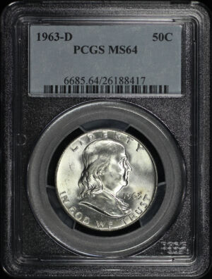 Obverse of this 1963-D Franklin Half Dollar PCGS MS-64