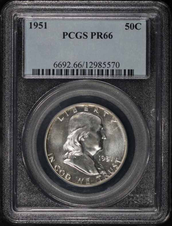 Obverse of this 1951 Franklin Half Dollar PCGS PR-66
