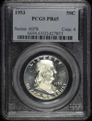 Obverse of this 1953 Franklin Half Dollar PCGS PR-65
