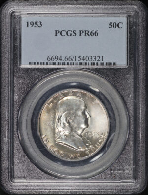 Obverse of this 1953 Franklin Half Dollar PCGS PR-66