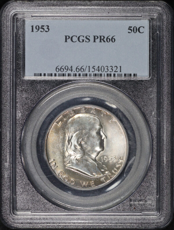 Obverse of this 1953 Franklin Half Dollar PCGS PR-66