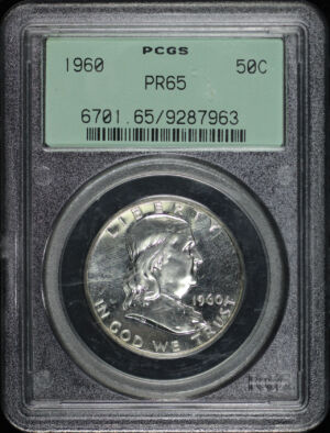 Obverse of this 1960 Franklin Half Dollar PCGS PR-65
