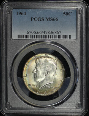 Obverse of this 1964 Kennedy Half Dollar PCGS MS-66