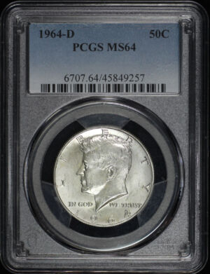Obverse of this 1964-D Kennedy Half Dollar PCGS MS-64