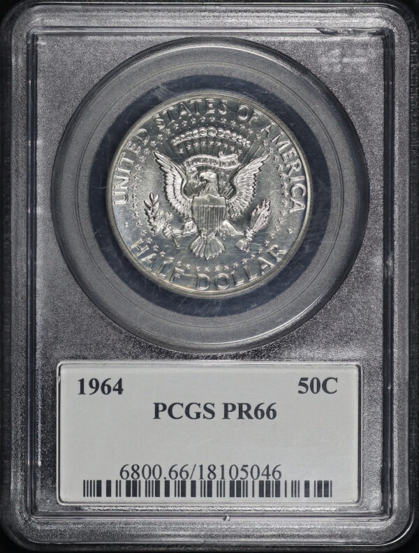 Reverse of this 1964 Kennedy Half Dollar PCGS PR-66 JFK Signature Label