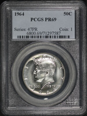 Obverse of this 1964 Kennedy Half Dollar PCGS PR-69