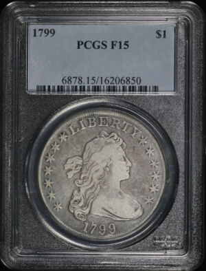 Obverse of this 1799 Draped Bust Dollar PCGS F-15