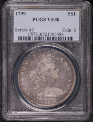 Obverse of this 1799 Draped Bust Dollar PCGS VF-30