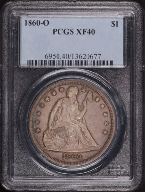 Obverse of this 1860-O Liberty Seated Dollar PCGS XF-40