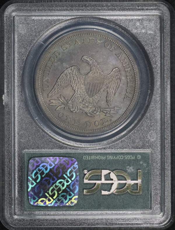 Reverse of this 1865 Liberty Seated Dollar PCGS PR-64