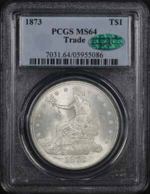 Obverse of this 1873 Trade Dollar PCGS MS-64 CAC
