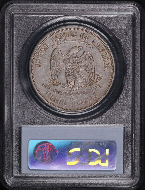 Reverse of this 1875-CC Trade Dollar PCGS AU-53