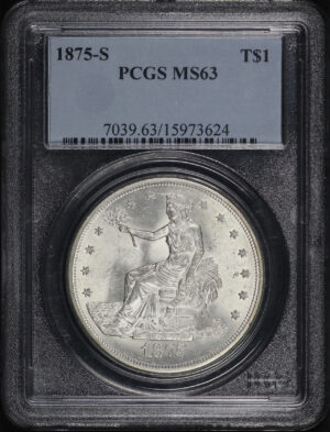 Obverse of this 1875-S Trade Dollar PCGS MS-63