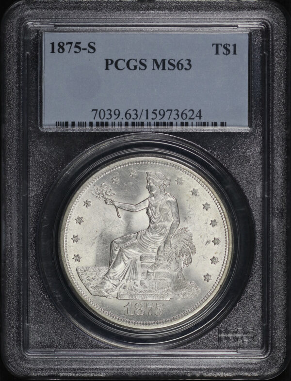 Obverse of this 1875-S Trade Dollar PCGS MS-63