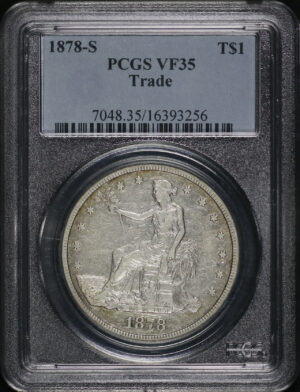 Obverse of this 1878-S Trade Dollar PCGS VF-35