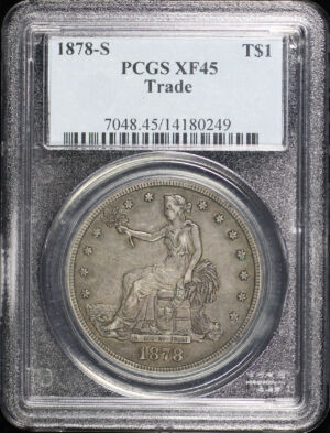 Obverse of this 1878-S Trade Dollar PCGS XF-45