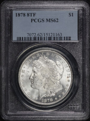 Obverse of this 1878 8TF Morgan Dollar PCGS MS-62
