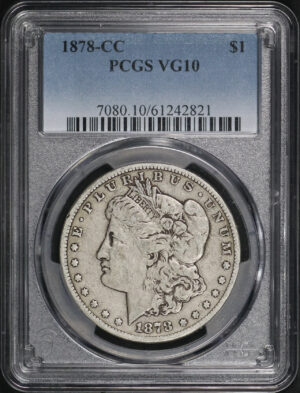Obverse of this 1878-CC Morgan Dollar PCGS VG-10
