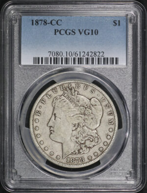 Obverse of this 1878-CC Morgan Dollar PCGS VG-10