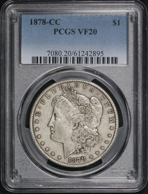 Obverse of this 1878-CC Morgan Dollar PCGS VF-20