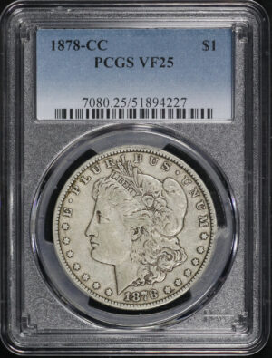 Obverse of this 1878-CC Morgan Dollar PCGS VF-25