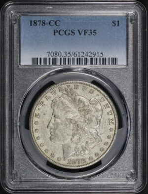 Obverse of this 1878-CC Morgan Dollar PCGS VF-35