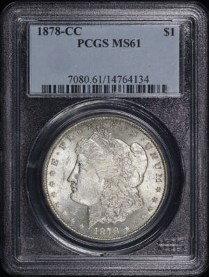 Obverse of this 1878-CC Morgan Dollar PCGS MS-61 85 Degree Rotated Reverse