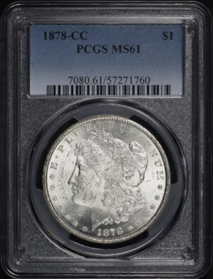 Obverse of this 1878-CC Morgan Dollar PCGS MS-61