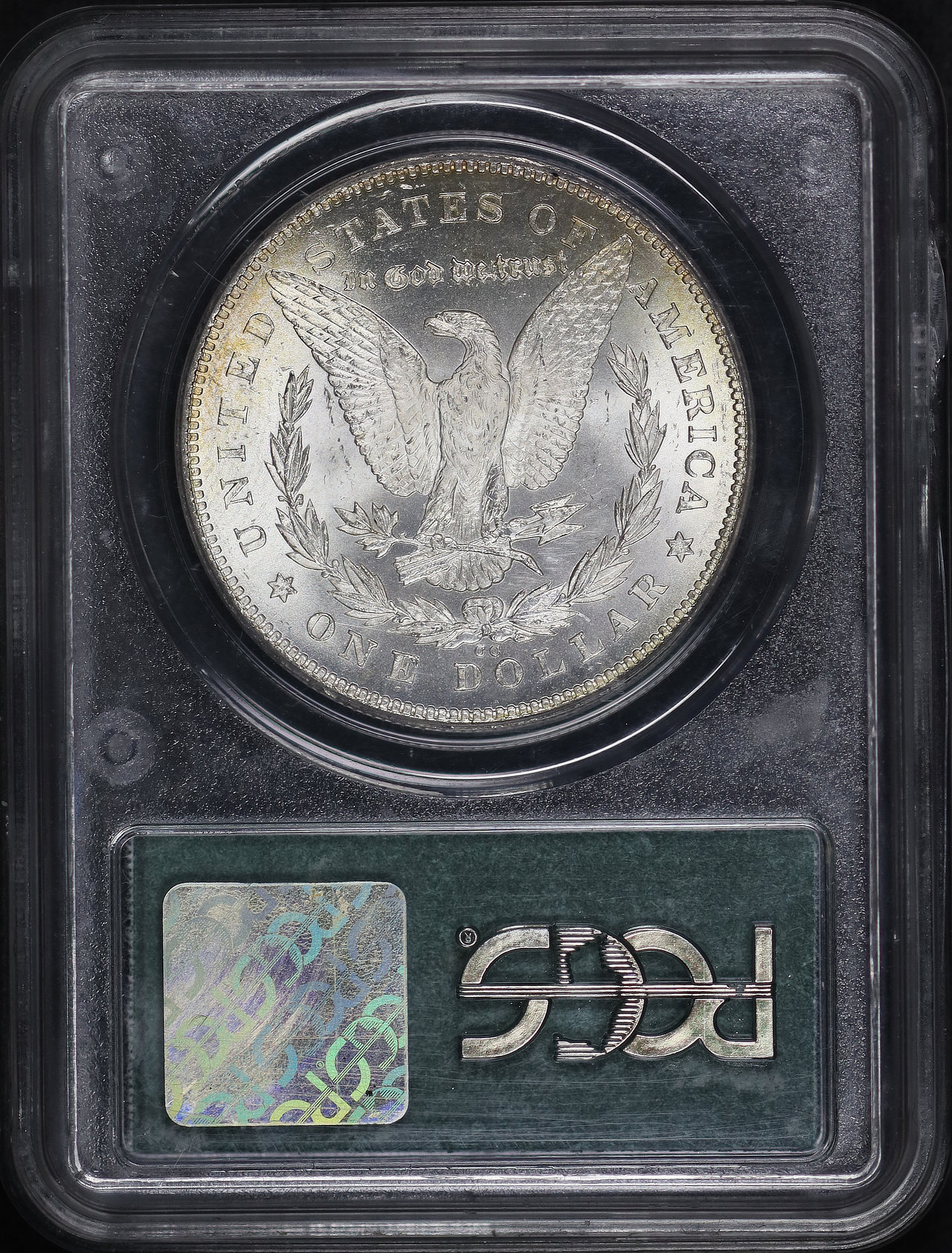 Reverse of this 1878-CC Morgan Dollar PCGS MS-63 Old Green Gasket Holder