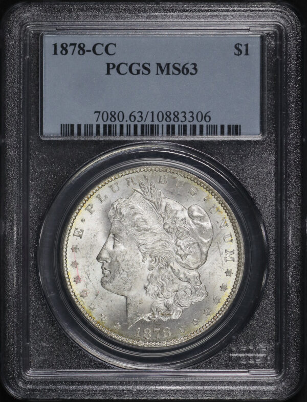 Obverse of this 1878-CC Morgan Dollar PCGS MS-63