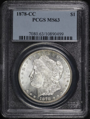 Obverse of this 1878-CC Morgan Dollar PCGS MS-63