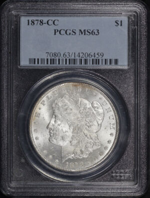 Obverse of this 1878-CC Morgan Dollar PCGS MS-63