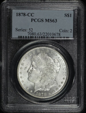 Obverse of this 1878-CC Morgan Dollar PCGS MS-63