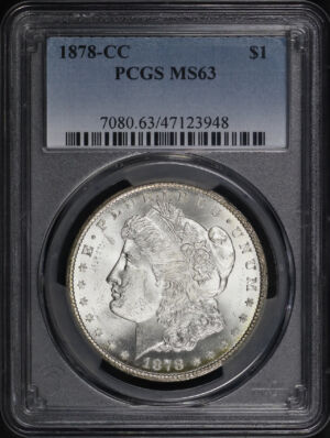 Obverse of this 1878-CC Morgan Dollar PCGS MS-63
