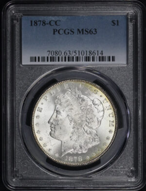 Obverse of this 1878-CC Morgan Dollar PCGS MS-63