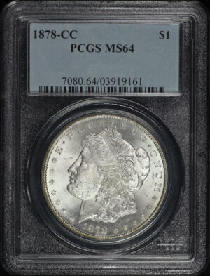 Obverse of this 1878-CC Morgan Dollar PCGS MS-64
