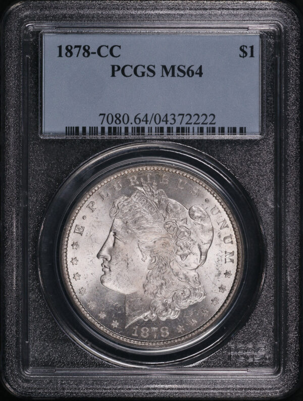 Obverse of this 1878-CC Morgan Dollar PCGS MS-64