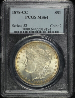 Obverse of this 1878-CC Morgan Dollar PCGS MS-64