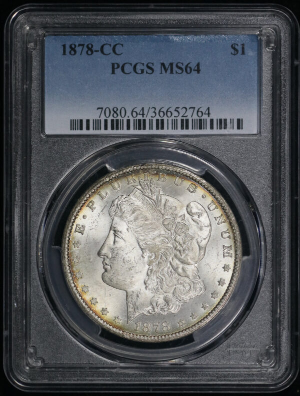 Obverse of this 1878-CC Morgan Dollar PCGS MS-64