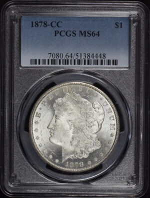 Obverse of this 1878-CC Morgan Dollar PCGS MS-64