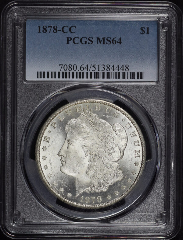 Obverse of this 1878-CC Morgan Dollar PCGS MS-64