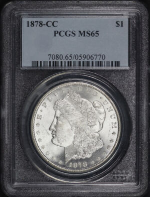 Obverse of this 1878-CC Morgan Dollar PCGS MS-65