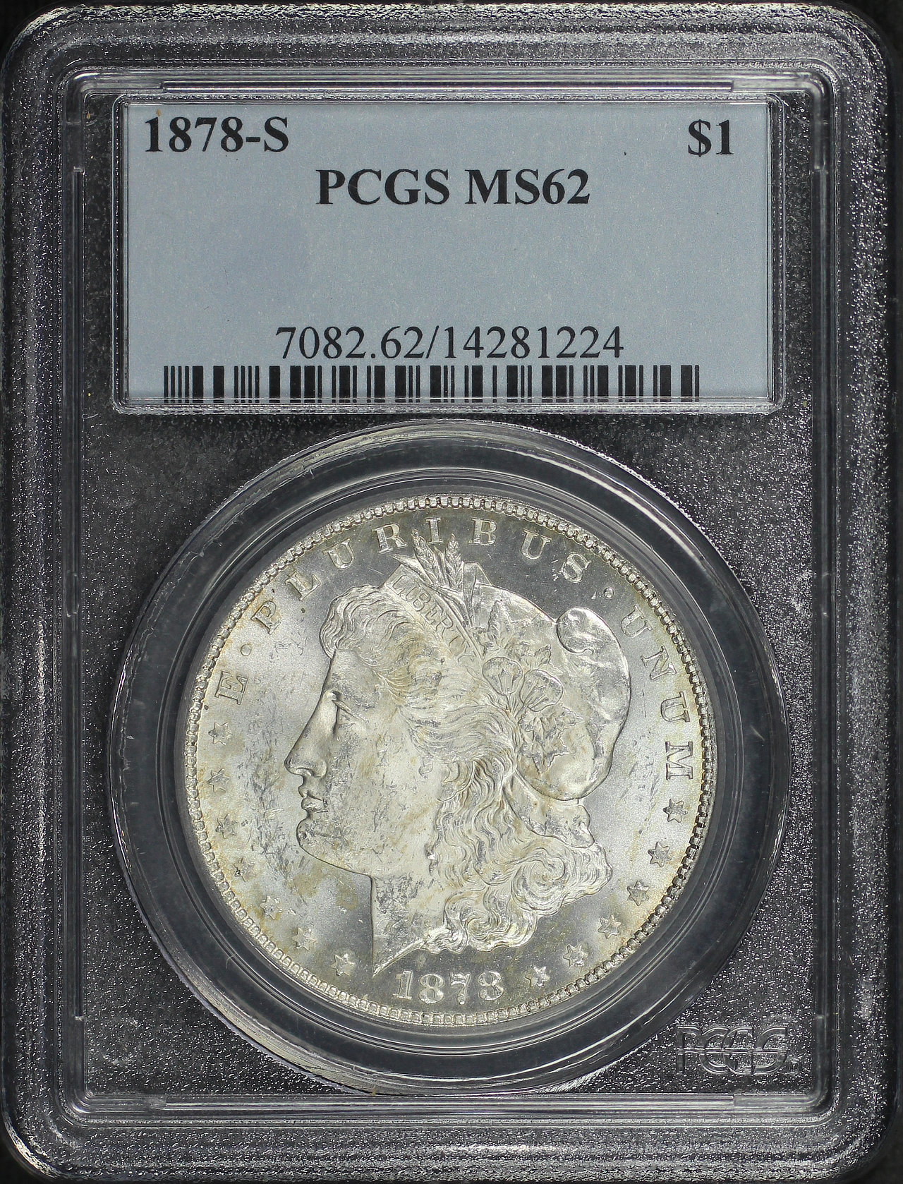 Obverse of this 1878-S Morgan Dollar PCGS MS-62