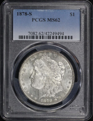 Obverse of this 1878-S Morgan Dollar PCGS MS-62